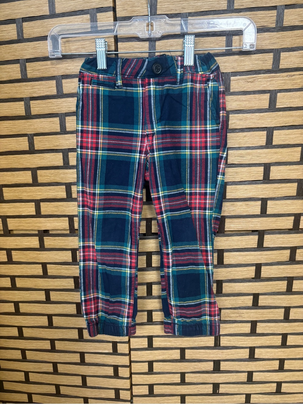 Baby gap navy tartan plaid pants size 3 toddler